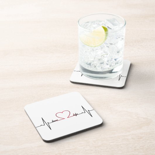 愛生命感動的な引用文の心拍 コースター (右側)