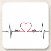 愛生命感動的な引用文の心拍 コースター (正面)