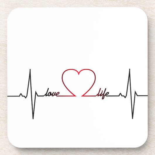 愛生命感動的な引用文の心拍 コースター (正面)