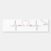 愛生命感動的な引用文の心拍 バンパーステッカー (正面)