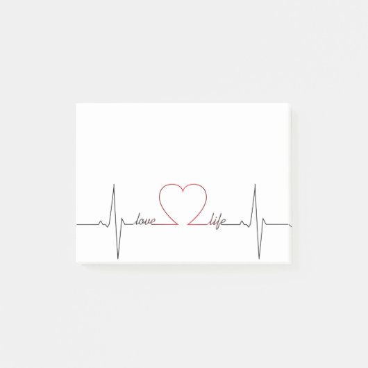 愛生命感動的な引用文の心拍 ポストイット (正面)