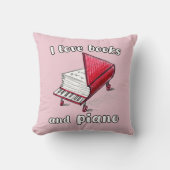 愛用ピアノ音楽と読その本ピンク クッション (正面)
