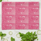 **愛用ピンクハート**キッチンタオル キッチンタオル (折り畳み)
