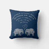 愛男の赤ちゃんの誕生の記録Stats象のトン クッション (正面)