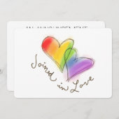 愛発表で結合される虹のハート 案内状 (正面/裏面)