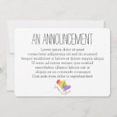 愛発表で結合される虹のハート 案内状 (裏面)