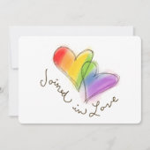 愛発表で結合される虹のハート 案内状 (正面)