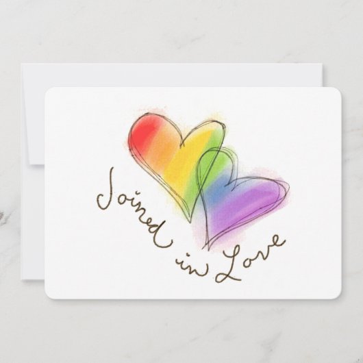愛発表で結合される虹のハート 案内状 (正面)