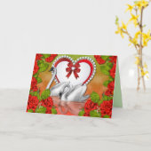 愛白鳥の挨拶状 カード (黄色い花)