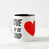 "愛盲目であるかもしれません結婚です実質の驚嘆的事件" ツートーンマグカップ (正面左)