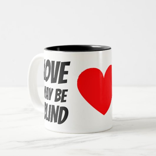 "愛盲目であるかもしれません結婚です実質の驚嘆的事件" ツートーンマグカップ (正面左)