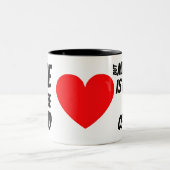 "愛盲目であるかもしれません結婚です実質の驚嘆的事件" ツートーンマグカップ (中央)