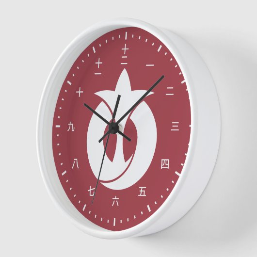 愛知国旗が掲げられた漢字時計顔 壁時計 (傾斜)