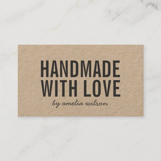 愛社会的な媒体クラフトとの素朴なハンドメイド 名刺 (正面)