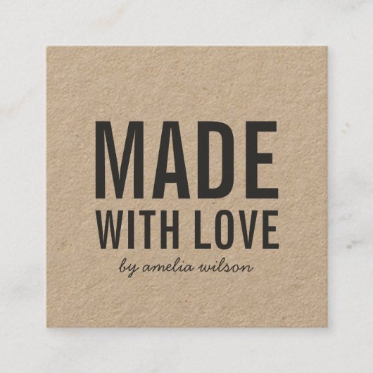 愛社会的な媒体クラフトと作られるスタイリッシュな素朴 スクエア名刺 (正面)