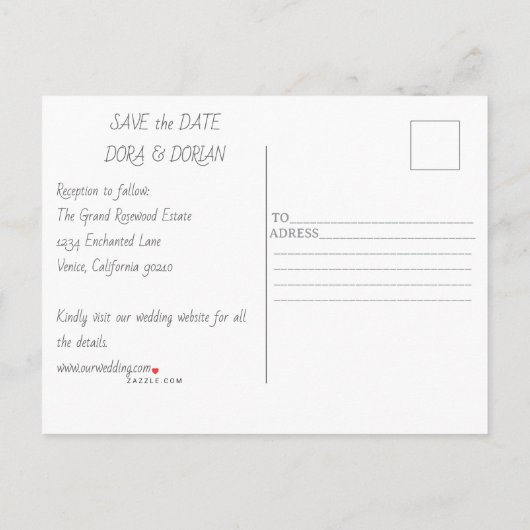 愛祝と喜び結婚式招待状 インビテーションポストカード (裏面)