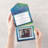 愛祝抽象芸術印象派の水彩画 オールインワン招待状 (貼ってはがせる)