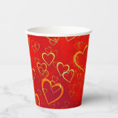 愛祝赤いハート 紙コップ (正面)