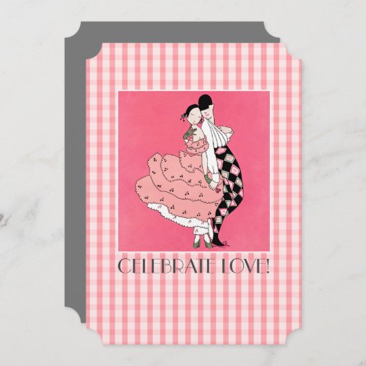 愛祝!アールデコバレンタインデーパーティー 招待状 (正面/裏面)