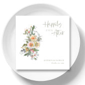 愛祝!パーソナライズされた花結婚の スタンダードカクテルナプキン