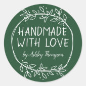 愛称スタイリッシュグリーン手作りグリーン ラウンドシール (正面)