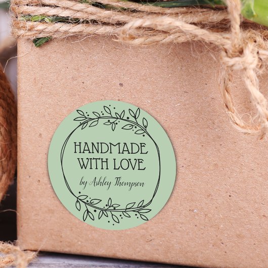愛称スタイリッシュグリーン手作りグリーン ラウンドシール