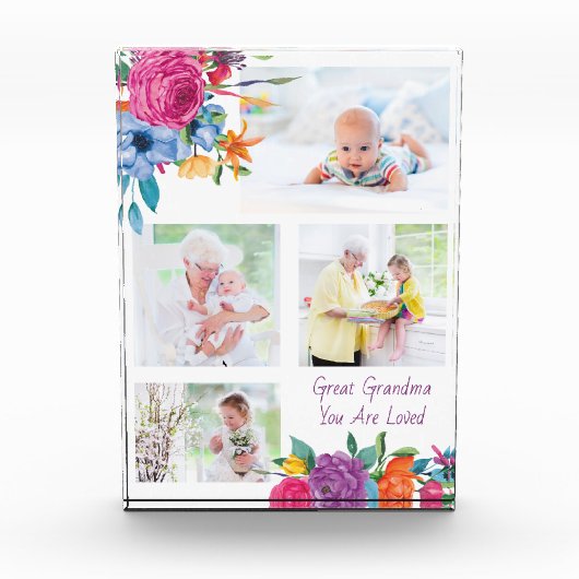 愛素晴らしされる祖母鮮やかフローラ フォトブロック (正面)