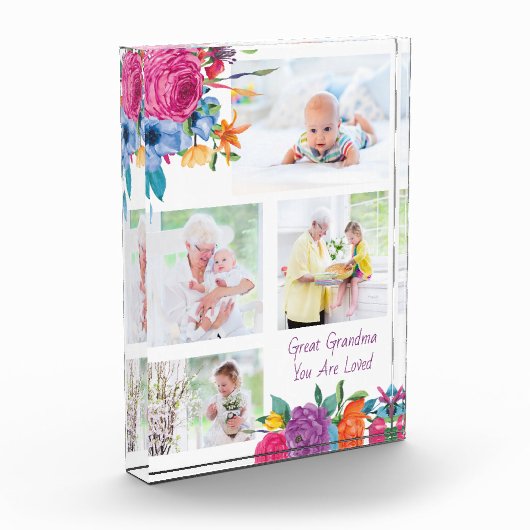 愛素晴らしされる祖母鮮やかフローラ フォトブロック (左)