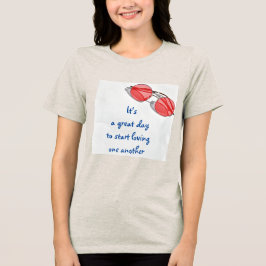愛素晴らしし始める日感動的 トライブレンドTシャツ