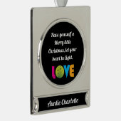 愛素晴らしのピックルカスタムボール シルバープレートバナーオーナメント (右)