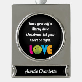 愛素晴らしのピックルカスタムボール シルバープレートバナーオーナメント