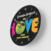 愛素晴らしのピックルカスタムボール ラウンド壁時計 (傾斜)