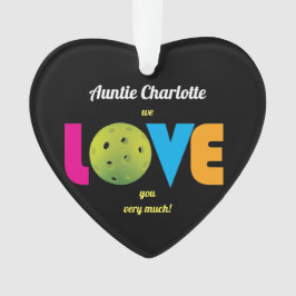 愛素晴らしピックボールカスタム、文字、ハート型 オーナメント