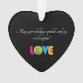 愛素晴らしピックボールカスタム、文字、ハート型 オーナメント (裏面)