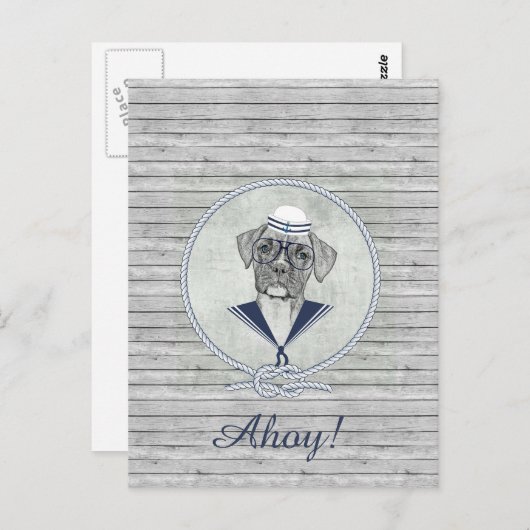 愛素晴らし愛さおもしろいれるセーラーアホイのボクサー ポストカード (正面/裏面)