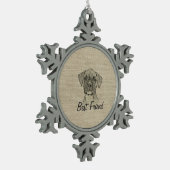 愛素晴らし愛のおもしろいトレンディーボクサー スノーフレークピューターオーナメント (左)