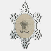 愛素晴らし愛のおもしろいトレンディーボクサー スノーフレークピューターオーナメント (右)