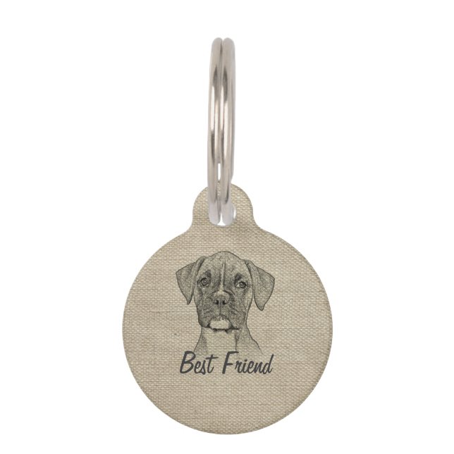 愛素晴らし愛のおもしろいトレンディーボクサー ペット　ネームタグ (正面)