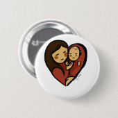 愛素晴らし無愛、ママとベビー 缶バッジ (正面&裏面)