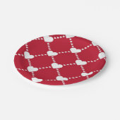 愛素晴らし赤と白ハート ペーパープレート (アングル)