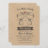 愛素朴が家族のゲイに赤ちゃんシャワー 招待状 (正面/裏面)