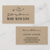 愛素朴で作られたハートクラフト紙 |手作り 名刺 (正面/裏面)