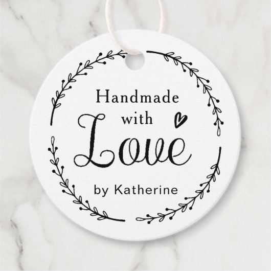 愛素朴で手作りされた植物性リース フェイバータグ (正面)