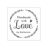 愛素朴で手作りされた植物性リース ラバースタンプ (インプリント)