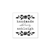 愛素朴で手作りのバラ |名前をカスタムする ラバースタンプ (インプリント)