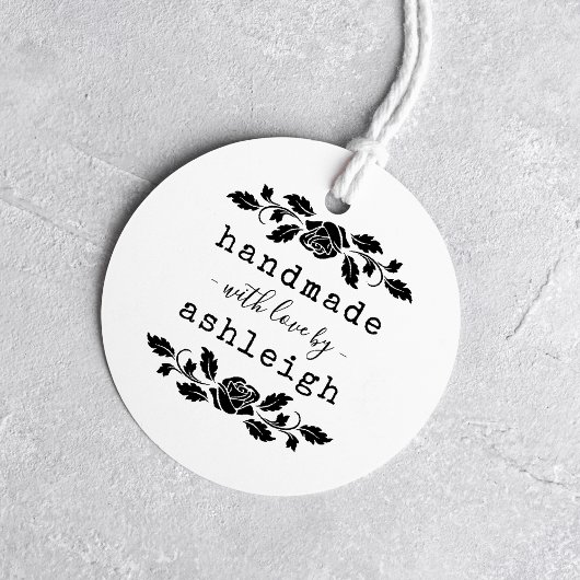 愛素朴で手作りのバラ |名前をカスタムする ラバースタンプ