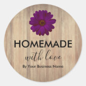 愛素朴で手作りの木 ラウンドシール (正面)