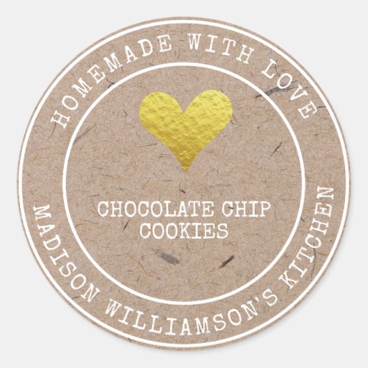 愛素朴で手作り |商品焼いたラベル ラウンドシール (正面)