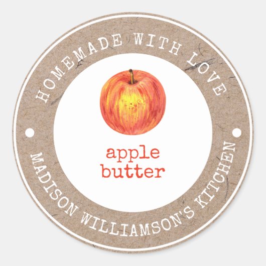 愛素朴で手作り | Apple Butter Label ラウンドシール (正面)
