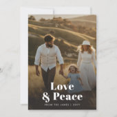 愛素朴と平和の家族の写真クリスマス シーズンカード (正面)